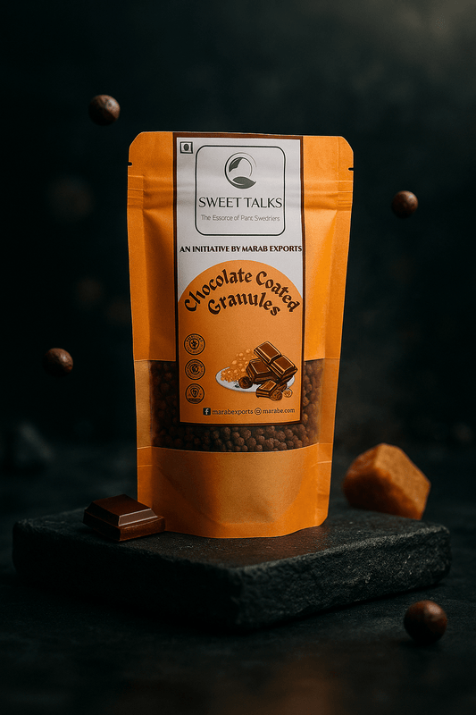 Chocolate Coated Jaggery Granules - Marab Exports I Sweet Talks